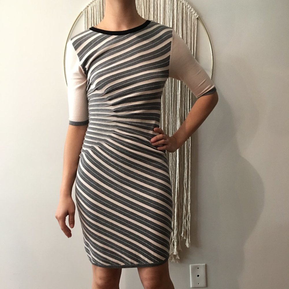Ted Baker London striped & pintuck bodycon dress